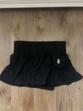 FP Movement Black Athletic Shorts with Decorative Accent